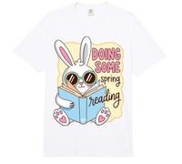 Spring Reading Bunny Book Lover Reader Humor Comfort Colors Adult Heavyweight T-Shirt