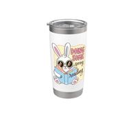 Spring Reading Bunny Book Lover Reader Humor Gobelet isotherme en acier inoxydable double paroi