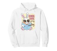 Spring Reading Bunny Book Lover Reader Humor Sweat à Capuche