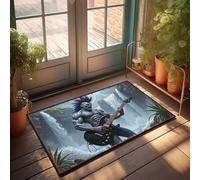 Spring Rug Outdoor Thundering Waters: The Rock Warrior'S Epic Performance Paillasson Paillasson Extérieur Automne Paillasson Intérieur Entrée (40 x 60 cm)