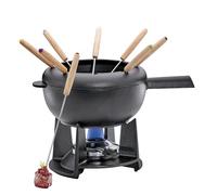 Spring SAAS-FEE Service à Fondue en Fonte avec 8 fourchettes à Fondue Noir Ø 20 cm, Fonte, Noir, 20 cm