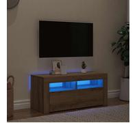 Spring Sale®Armoire TV - SWEETY - Cabinet HIFI suspendue/Table de Télévision - avec éclairage LED - chêne artisanal - Bois d'ingéni7