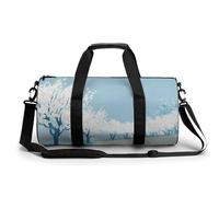 Spring Tree Sac de sport cylindrique avec bandoulière Motif verger de fleurs blanches Pour homme et femme