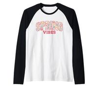 Spring Vibes Floral Preppy Esthétique Jardin Fleur Citation Manche Raglan