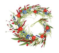 Spring Wreath - 1,5 m Red White Blue Daisy Garland, Patriotic Flower Wreath | Accent, Vibrant Artificial Floral Arrangement Lightweight Reusable For Porch Patio