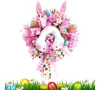 Spring Wreaths for Front Door - Bunny Wall Decorations, Artificial Floral Wreath, Easter and Spring Holiday Decor, Cute Bunny and Flower Arrangement, Lightweight Wall Hanging | for Living Room Bedroom