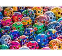 Springbok Le puzzle de 1000 pièces de crânes en sucre pour adultes est un incroyable affichage coloré de crânes peints ou de calaveras - Art populaire mexicain traditionnel.