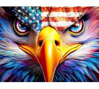 Springbok Puzzle de 1000 pièces Aigle américain - Défiez-vous avec cette image patriotique frappante d'un aigle américain emblématique