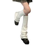 Springcmy Lolita Y2K Chaussettes longues en tricot pour femme - Jambières d'hiver Harajuku japonaises Kawaii gothiques, B-blanc., taille unique