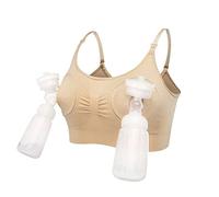 Springcmy Pompes Mains Libres pour Femmes Pompes d'Allaitement de Maternité Soutien-gorge - Beige - M
