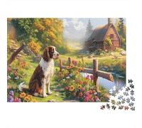 Springer Spaniel 1000 Pcs Carton Recyclé Chien Mignon Kit Puzzle Familles Amateurs Ultra-Difficile Cadeau Voyage Cadeau Famille 52x38cm/1000pcs
