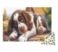 Springer Spaniel Premium Paper Spaniel in Vibrant Spring Landscape DIY Jigsaw Puzzle for Kids 12+ Fun Stocking Filler 52x38cm/1000pcs