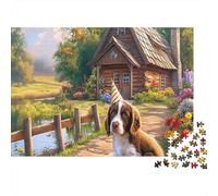 Springer Spaniel Premium Paper Spaniel on Wooden Board by Cottage DIY Jigsaw Puzzle Decorative Stress Relief
