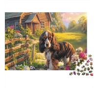 Springer Spaniel Thick Paper Spaniel with Bone in Yard Jigsaw Puzzle Bundle for Seniors Brain Training Secret Santa Gift 70x50cm/1000pcs
