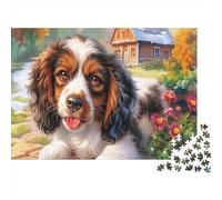 Springer Spaniel Thick Paper Spaniel with Red Bowl of Food Jigsaw Puzzle Bundle Educational Toy for Kids 70x50cm/1000pcs