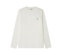 SPRINGFIELD Basic Peach Crew Neck L/S T-Shirt with Tree Embroidery brodé, Blanc Ivoire, XL Homme