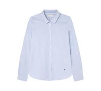SPRINGFIELD Camisa Oxford de Algodón Y Elastano. Logotipo Bordado. Chemise Semi-sculptée, Bleu fumé, 40 Femme