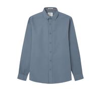 SPRINGFIELD Camisa Oxford Piece Dye Ls Chemise, Bleu fumé, M Homme