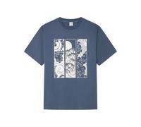 SPRINGFIELD Japan Waves Triptych SS Graphic T-Shirt. 100% Bci Cotton, Bleu, S Homme