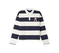 SPRINGFIELD Long Sleeve Striped Polo Manches Longues, Bleu Marine, S Femme