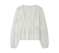 Springfield Lurex Blouse with V Neckline, Rusty Brown, 34 Women's