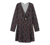 Springfield, Mini Robe Femme avec Manches Longues et Détail Nœud, Collection Culpa Tuya (À Contre-Sens), Noir, S