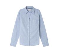 SPRINGFIELD Oxford Shirt in Cotton and Spandex with Semi Opened Collar Chemise, Bleu, 40 Femme