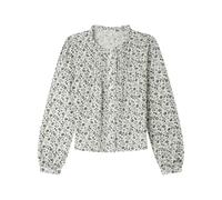 SPRINGFIELD Printed Blouse with Ruffles and Pintucks at Collar Chemisier à Volants, Bleu, 42 Femme