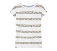 SPRINGFIELD Short Sleeve Tshirt with AOP T-Shirt Manches Courtes, Beige, M Femme