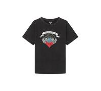 Springfield, T-Shirt Femme Manches Courtes et Col Rond, Collection Culpa Tuya (À Contre-Sens), Noir, S