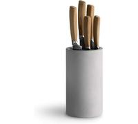 SPRINGLANE Bloc à couteaux béton universel, insert en poils amovibles, porte-couteau (Ensemble de Couteaux 5 pièces)