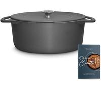 SPRINGLANE Cocotte avec couvercle, rôtissoire en fonte, cocotte induction (Gris, Ronde, 28 cm, 6 L)