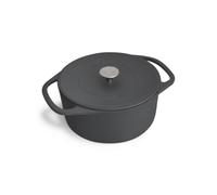 SPRINGLANE Cocotte avec couvercle, rôtissoire en fonte, cocotte induction (Grise, Ronde, 24cm, 4 L)