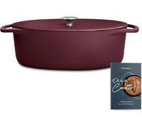 SPRINGLANE Cocotte avec couvercle, rôtissoire en fonte, cocotte induction (Rouge, Ovale, 33 cm, 6,5 L)