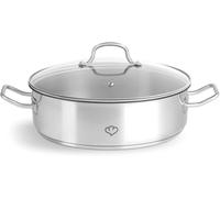 SPRINGLANE cocotte inox avec couvercle en verre 28 cm, 5 L, cocotte induction, plat de service