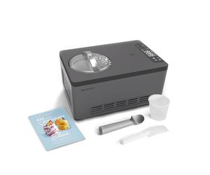 Springlane Kitchen Elisa Sorbetière et yaourtière 2,0 l avec compresseur auto-refroidissant 220 W en acier inoxydable avec fonction refroidissement et chauffage (Elisa anthracite, sorbe)