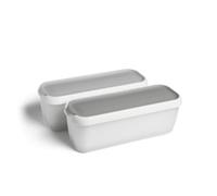 SPRINGLANE Lot de 2 Récipients à Glace 1L - Conservation et Congélation, Sans BPA, Qualité Alimentaire (Gris, 2 Pièces Rectangulaires)