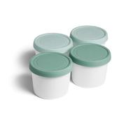 SPRINGLANE Lot de 4 bacs à glace en plastique sans BPA avec couvercles en silicone 400 ml, récipients isotherme pour creme glacée, sorbet, yaogourt, moules à glace boîtes de stockage - Mint