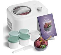 SPRINGLANE Sorbetière Eni 1 L avec compresseur auto-refroidissant 100 W (Blanc, avec 4 conteneurs menthe)