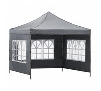 SPRINGOS® Abri de jardin pliable 3x3 m étanche réglable en hauteur avec structure en acier et 3 panneaux latéraux avec sac de transport - Abri de jardin Oxford 420D résistant aux intempéries pour
