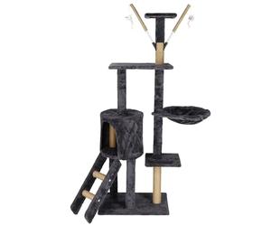 SPRINGOS Arbre à chat avec plate-forme de vue, niche et couchage 142,5 cm