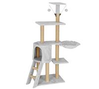 SPRINGOS Arbre à chat - Niche pour chat - Surface de couchage - Pompons de jeu - Plateformes - 136 cm