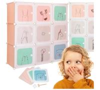 Springos® Armoire Modulaire Pour Enfants Avec 9 Cases Et Portes Illustrées Multicolore