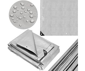 Springos - Bâche de protection - 5 x 8 m - Avec œillets et coins renforcés - Grammage : 210 g/m² - Imperméable - Pour camping et bateau