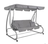 Springos® Balancelle De Jardin 3 Places Avec Dossier Inclinable, 193 X 163 Cm, Inclus 2 Coussins Et Porte-Gobelets Multicolore