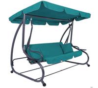 Springos® Balançoire De Jardin 3 Places Venise Avec Toit 193 X 163 Cm, Balancelle Avec 2 Coussins Et Porte-Gobelets Multicolore