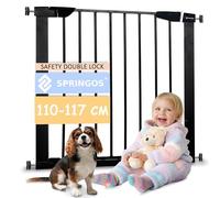 SPRINGOS barrière de sécurité pour Portes et escaliers 2 x rallonge Noire Ajustement : 110-117 cm système de Serrage