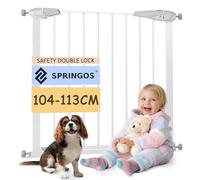 SPRINGOS Barrière de sécurité pour Portes et escaliers avec Extension de 28 cm Barrière de Protection pour Enfants Ajustement : 104-113 cm Système de Pression