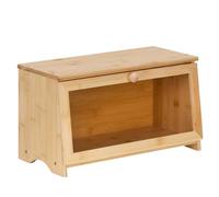 SPRINGOS Boîte à pain en bambou avec fenêtre en acrylique de 40 cm - Boîte à pain naturelle pour la cuisine - Rangement hygiénique pour le pain, les brioches et les pâtisseries - Design moderne