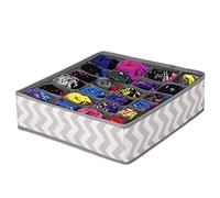 SPRINGOS Boîtes de rangement, organisateur de tiroir à 24 cellules pour chaussettes, cravates, tiroir pliable pour ranger les chaussettes (gris blanc)